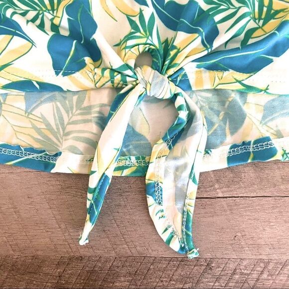 ๐บ Poof Tropical Botanical Print Strappy Knotted Tank Top NWT Size L - Picture 4 of 8